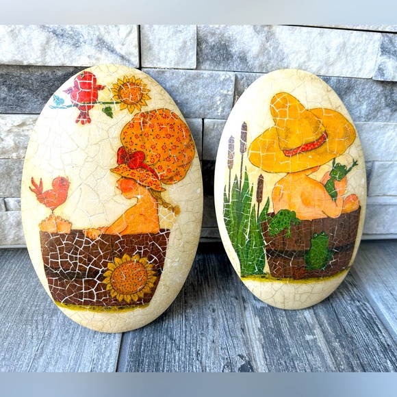 Vintage Other - VINTAGE WALL ART CRACKLE STONE PLAGUE INDOOR OUTDOOR HOME DECOR CABIN FARMHOUSE